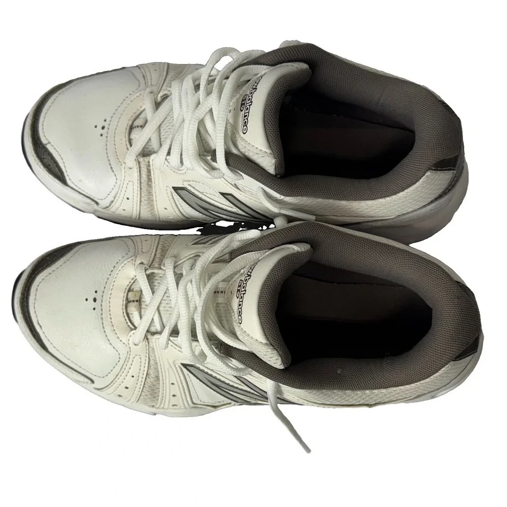 Mens New Balance 519 Abzorb Walking Shoes Sz 8.5 White Leather Gray MX519WG